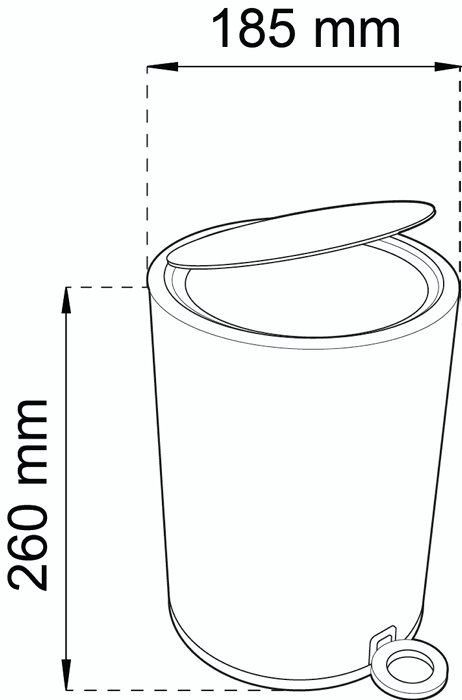 Pedalbøtte Blossom 3 liter hvit - Habo